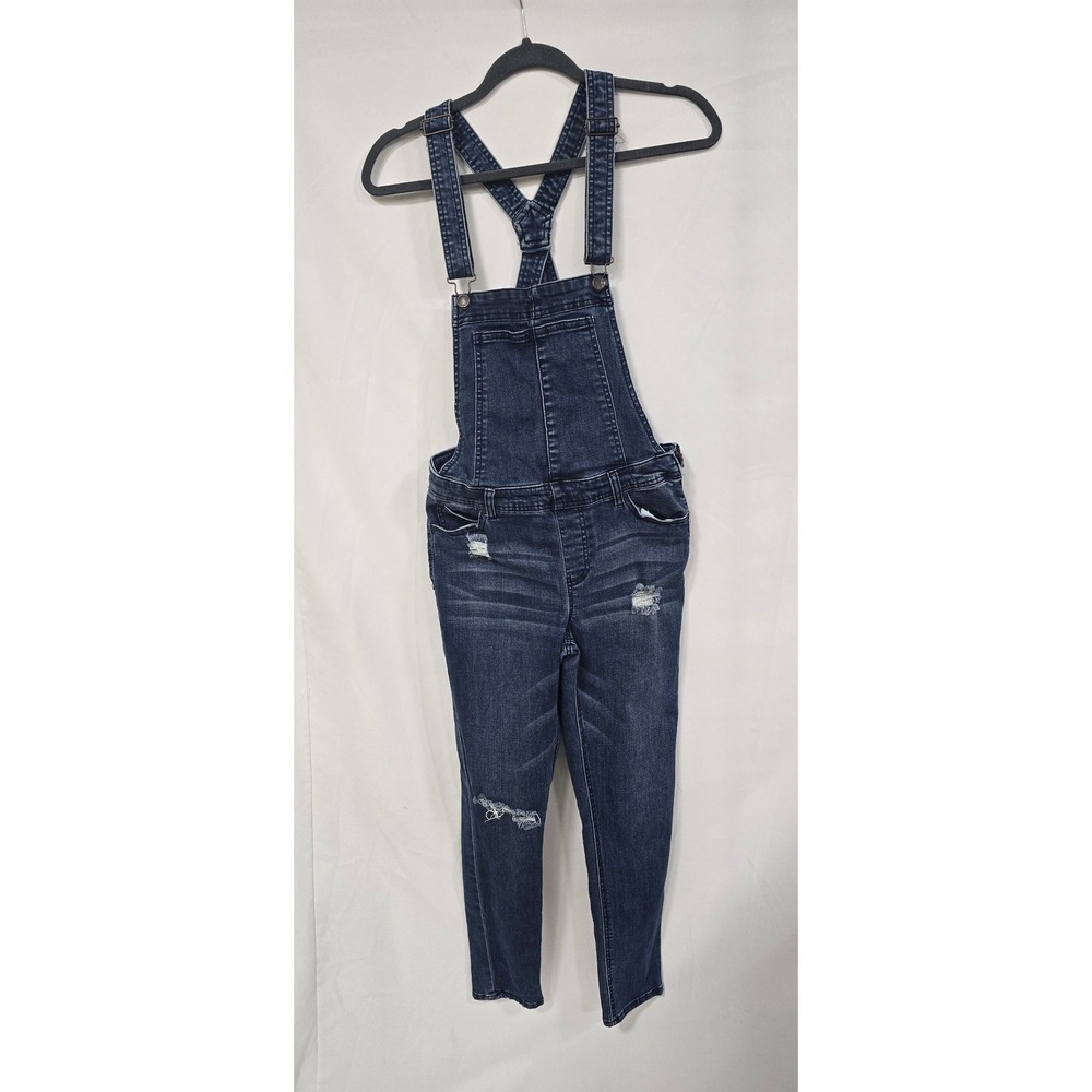 Celebrity Pink juniors 3/26 bib overalls denim skinny distressed utility jeans